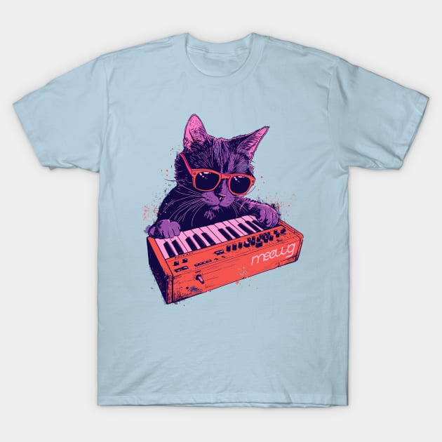 Synth Cat T-Shirt by DankFutura